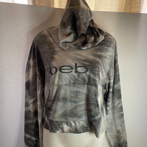 Bebe Crop Tie Dye Hoodie Women's Size L